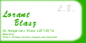 lorant blasz business card